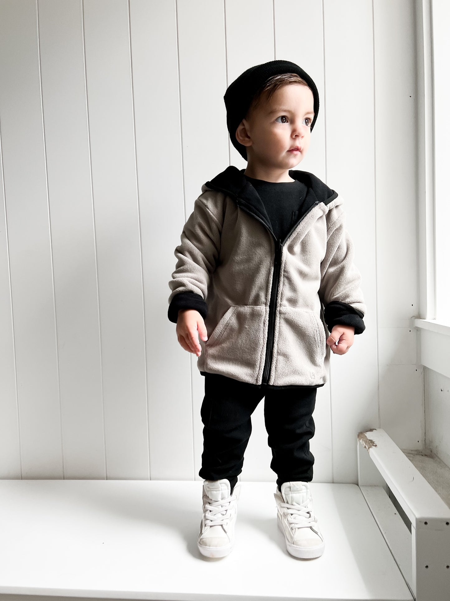 Little Bipsy Reversible Fleece Zip Hoodie || Black