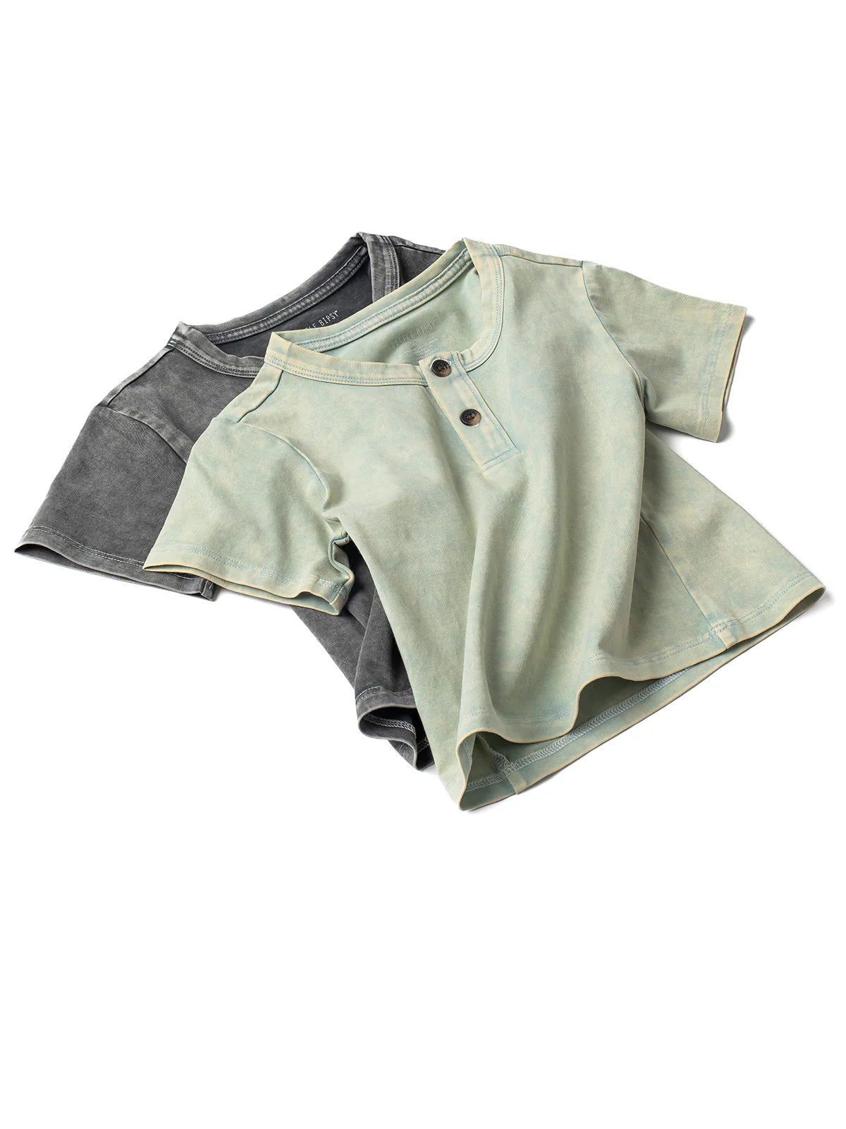 Little Bipsy Jersey Henley Tee || Green Wash