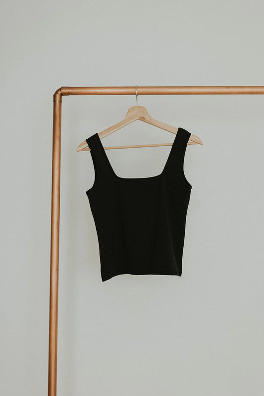 Jax and Lennon Ladies Square Neck Tank || Black