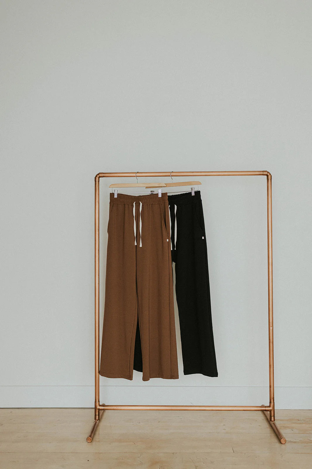 Jax and Lennon Ladies Wide Leg Sweatpants || Cocoa Brown