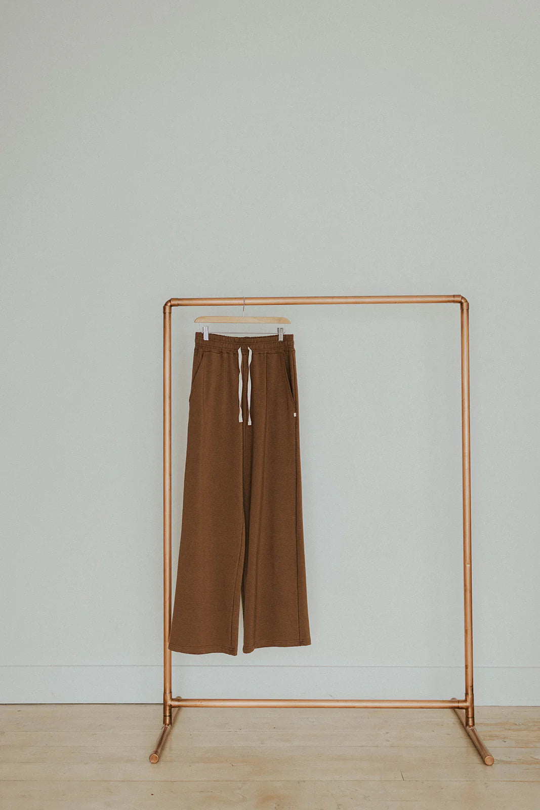 Jax and Lennon Ladies Wide Leg Sweatpants || Cocoa Brown