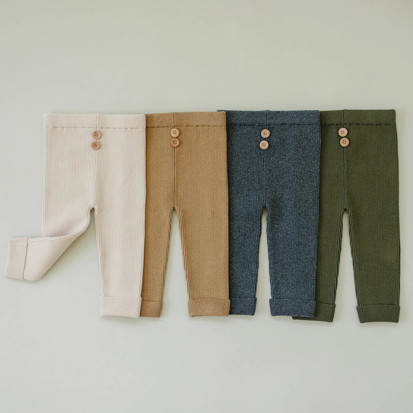 Mebie Baby Knit Leggings || Olive