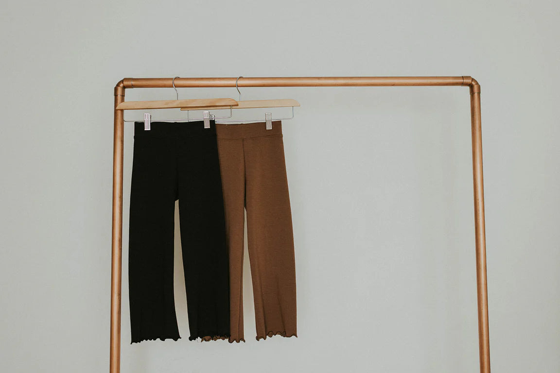 Jax and Lennon Lettuce Hem Pants || Black