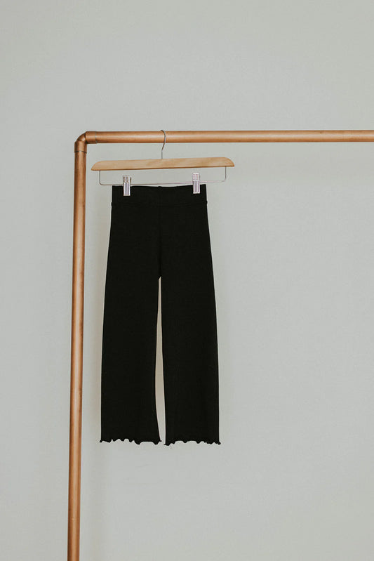 Jax and Lennon Lettuce Hem Pants || Black