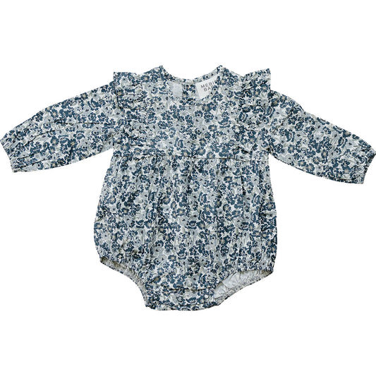 Mebie Baby Liberty Floral Long Sleeve Ruffle Bubble Romper