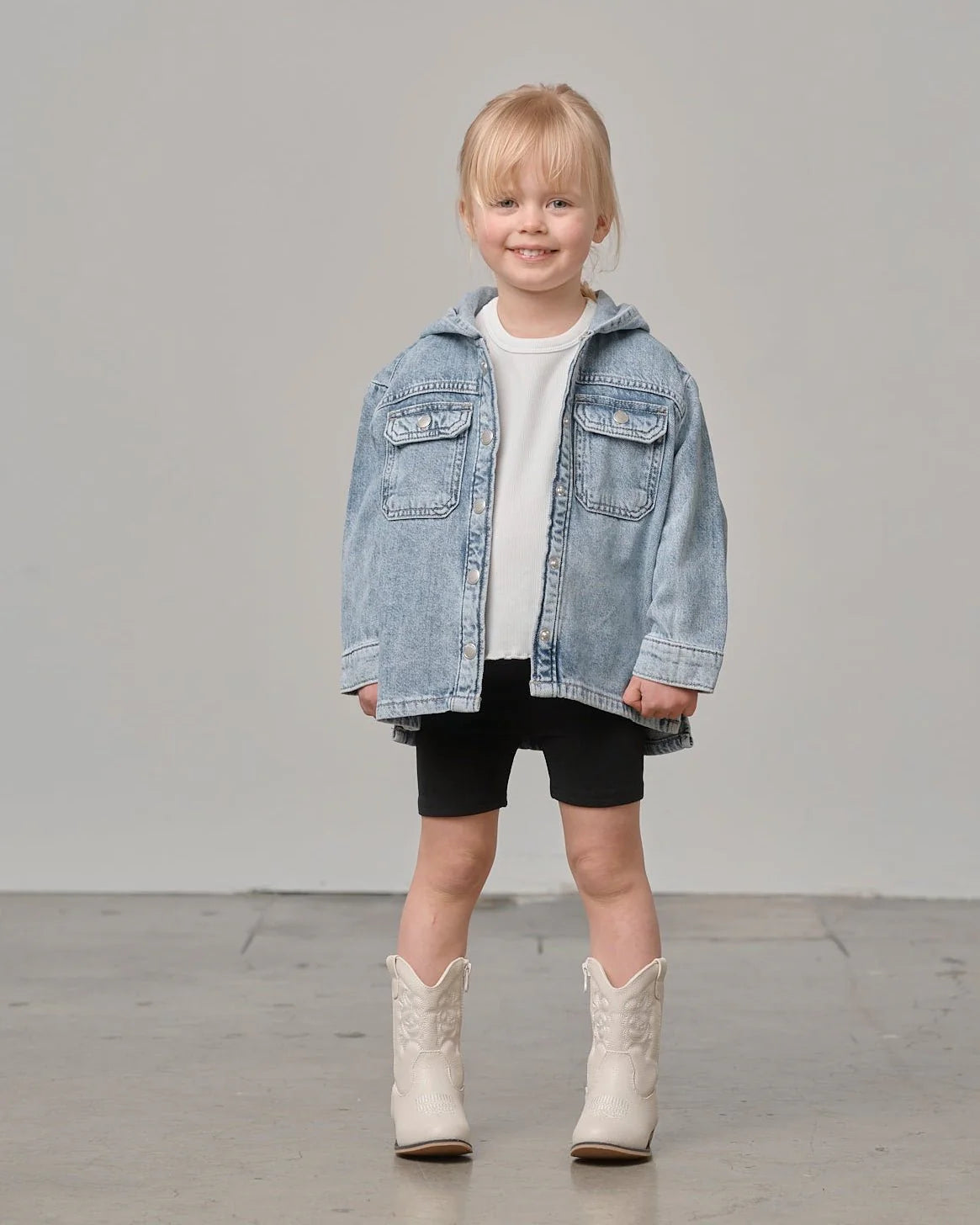 Little Bipsy Lightweight Hooded Denim Jacket
