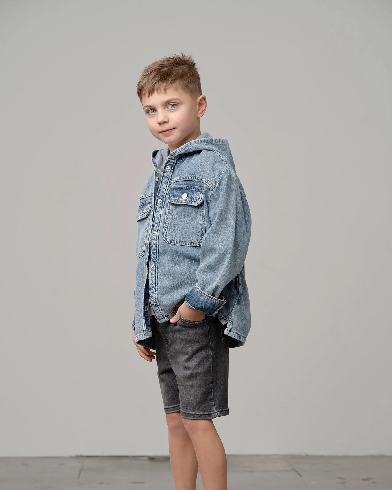 Little Bipsy Lightweight Hooded Denim Jacket