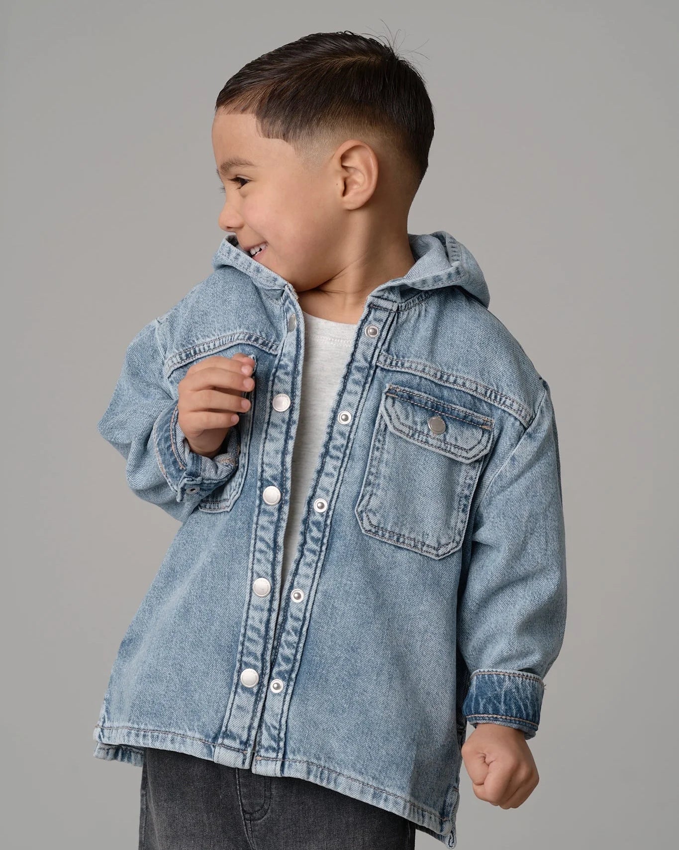 Little Bipsy Lightweight Hooded Denim Jacket