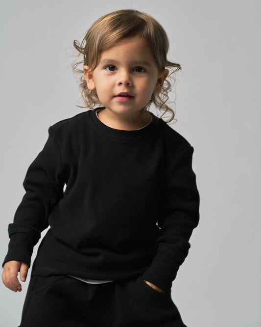 Little Bipsy Long Sleeve Ribbed Tee || Black
