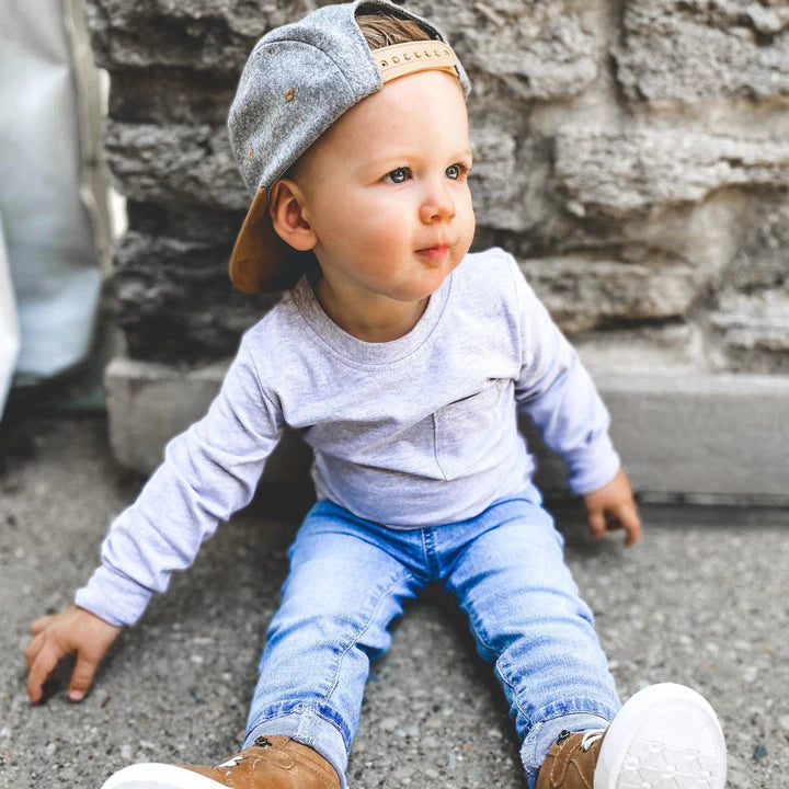 Little Bipsy Long Sleeve Pocket Tee || Grey