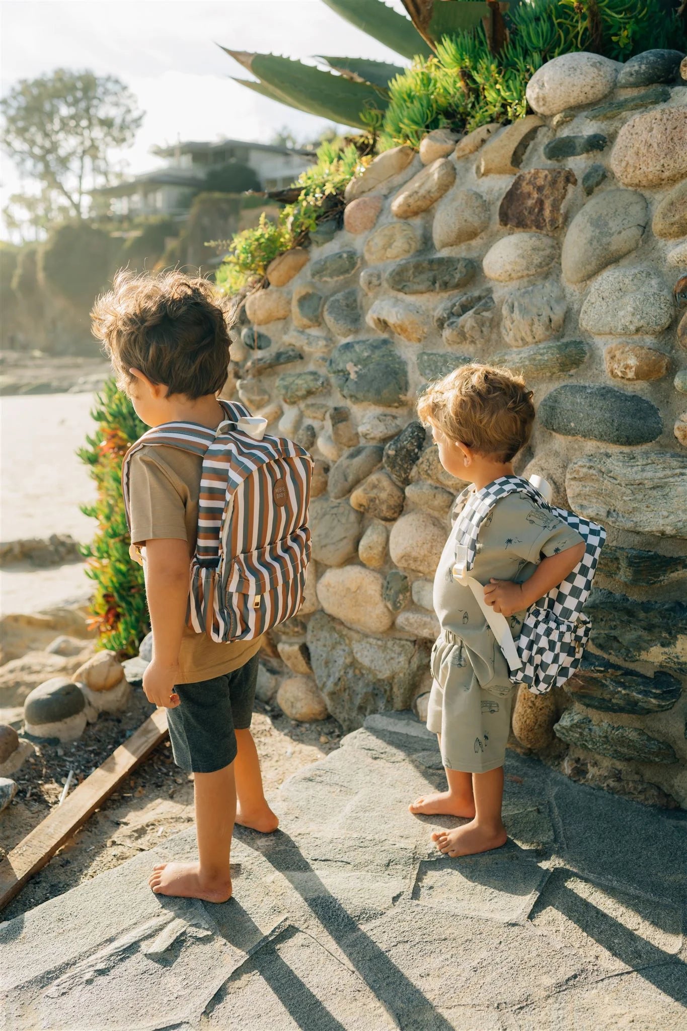 Mebie Baby Mini Backpack || Green Checkered