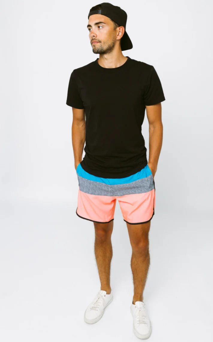 Little Bipsy Men's Block Swim Short || Neon Pink