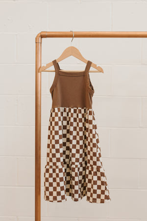 Midi Dress || Cocoa Checkers