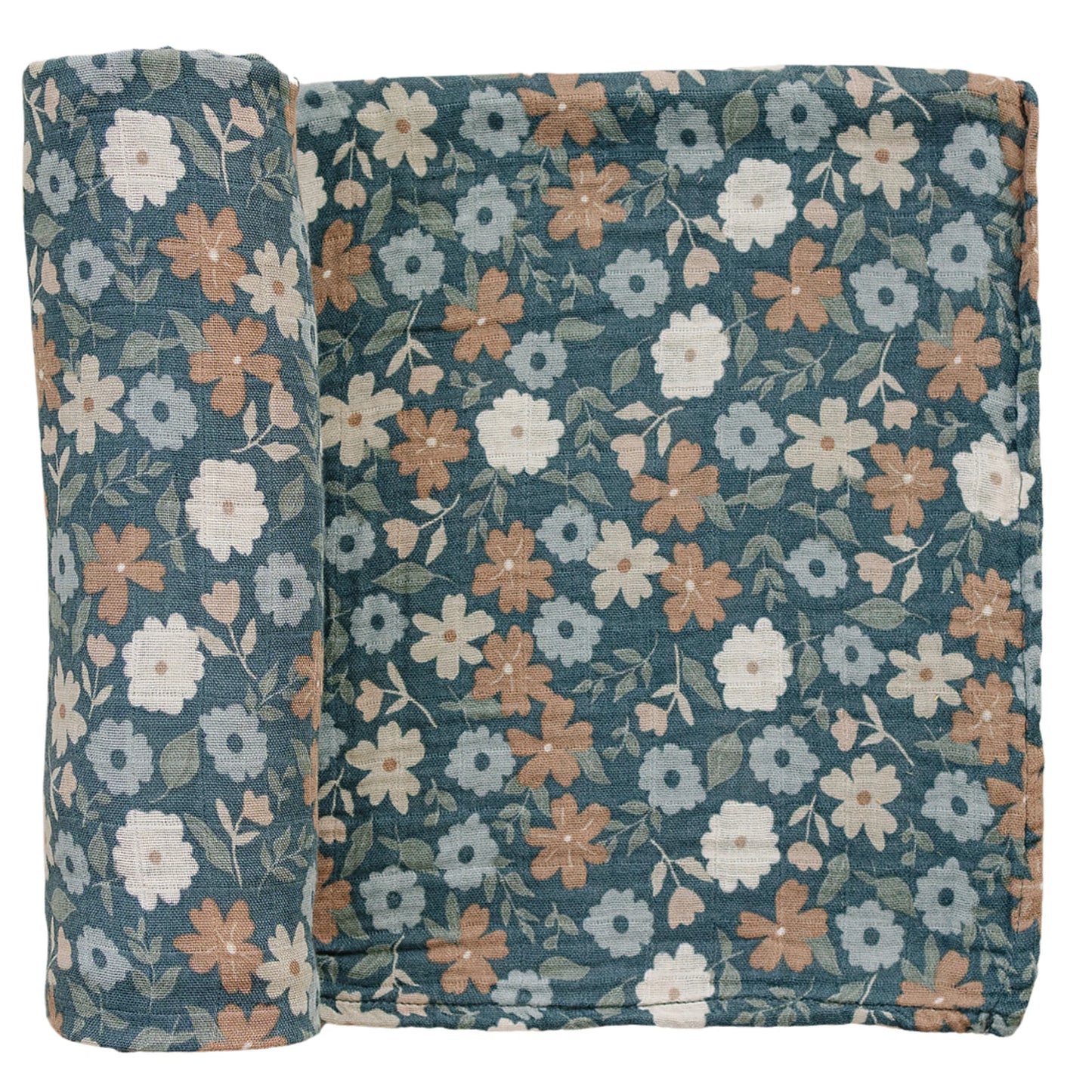 Mebie Baby Muslin Swaddle Blanket || Midnight Floral