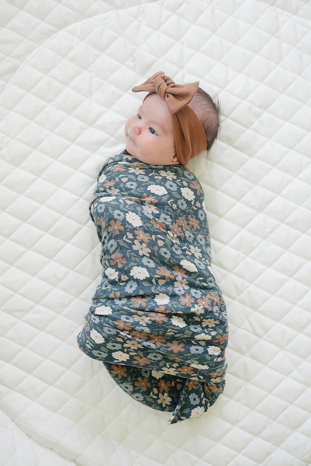 Mebie Baby Muslin Swaddle Blanket || Midnight Floral