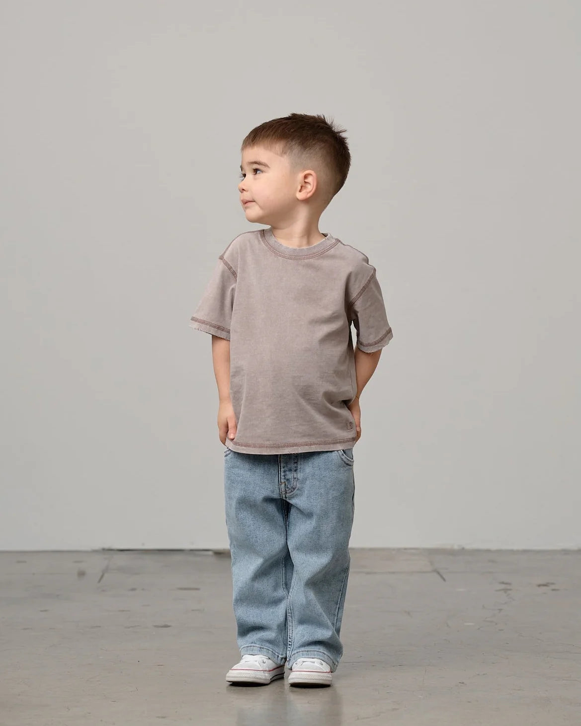 Little Bipsy Mineral Wash Tee ||Taupe