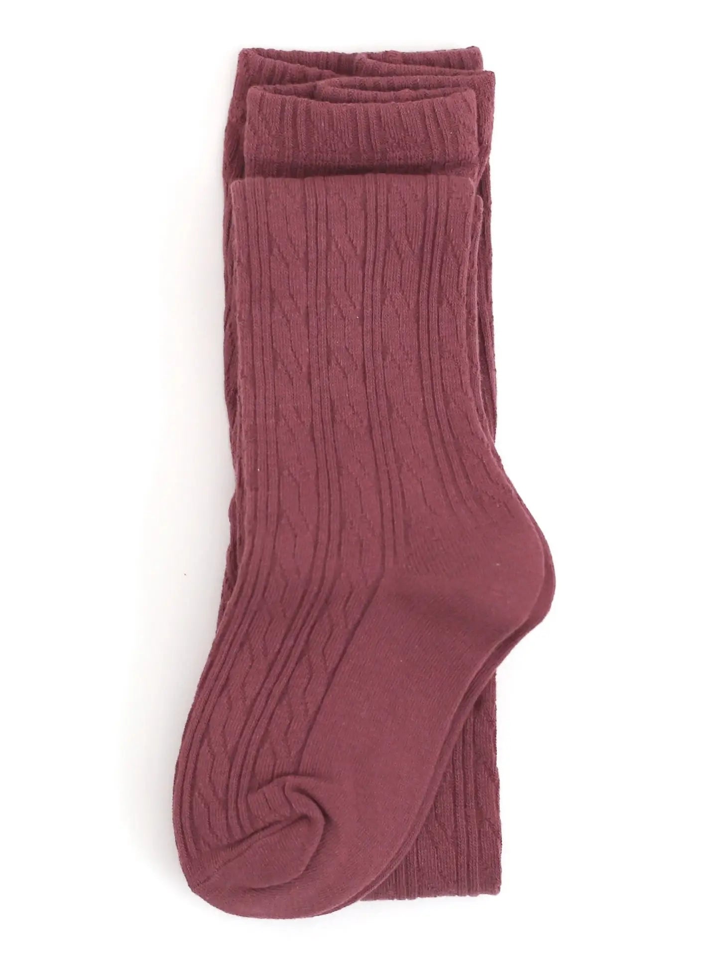 Little Stocking Co. Cable Knit Tights || Mulberry