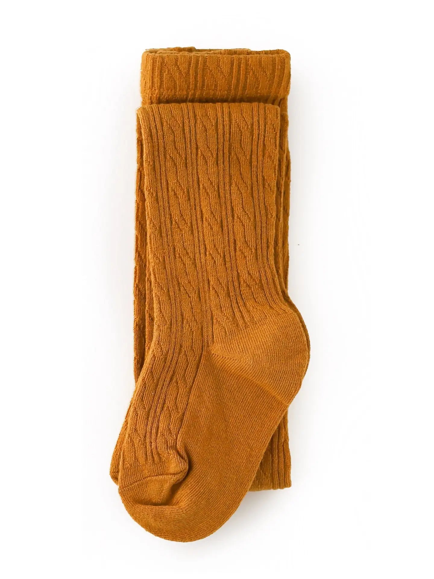 Little Stocking Co. Cable Knit Tights || Mustard