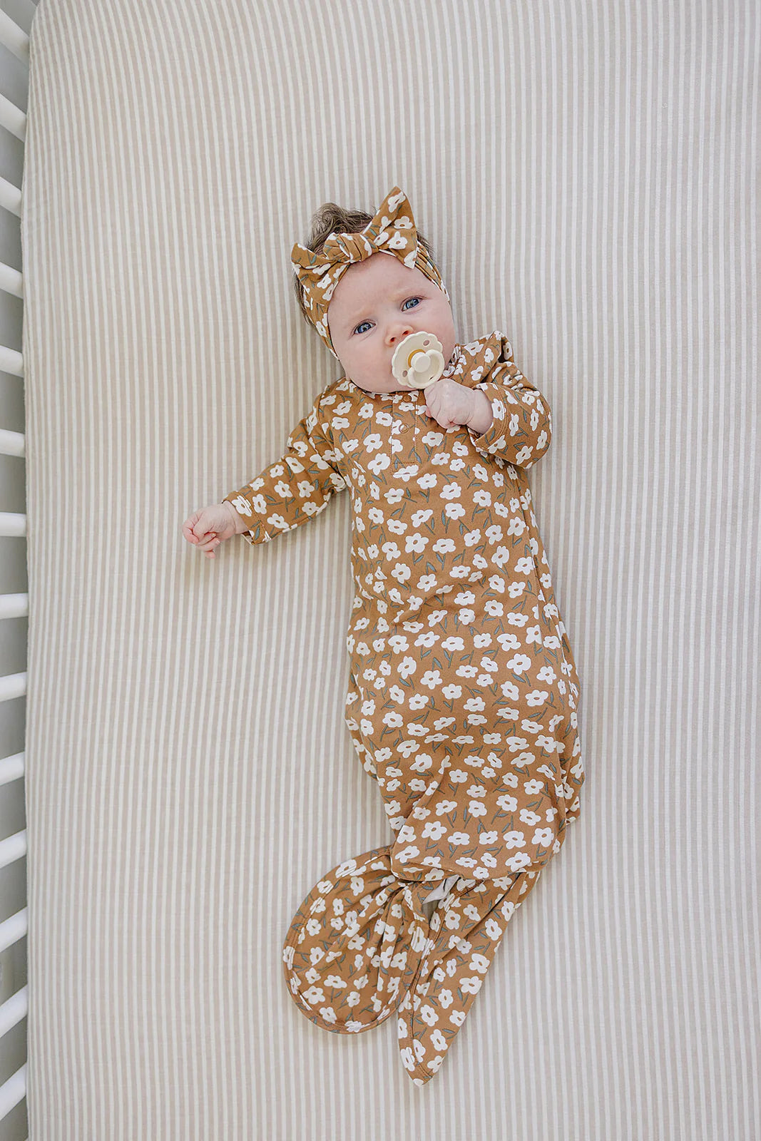 Mebie Baby Mustard Bamboo Knot Gown