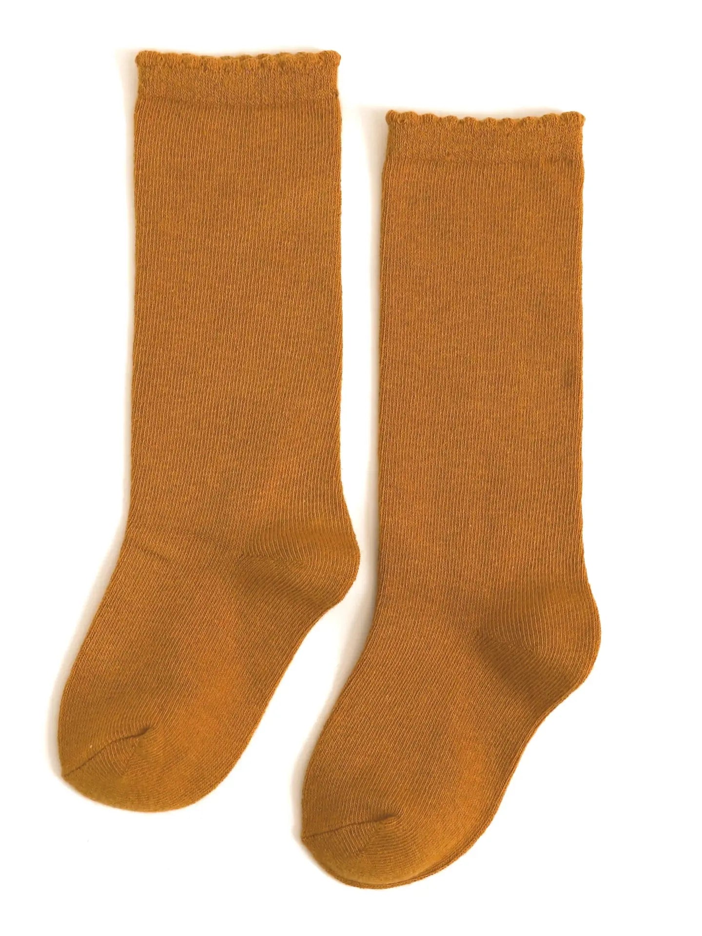 Little Stocking Co. Scalloped Knee Highs || Mustard