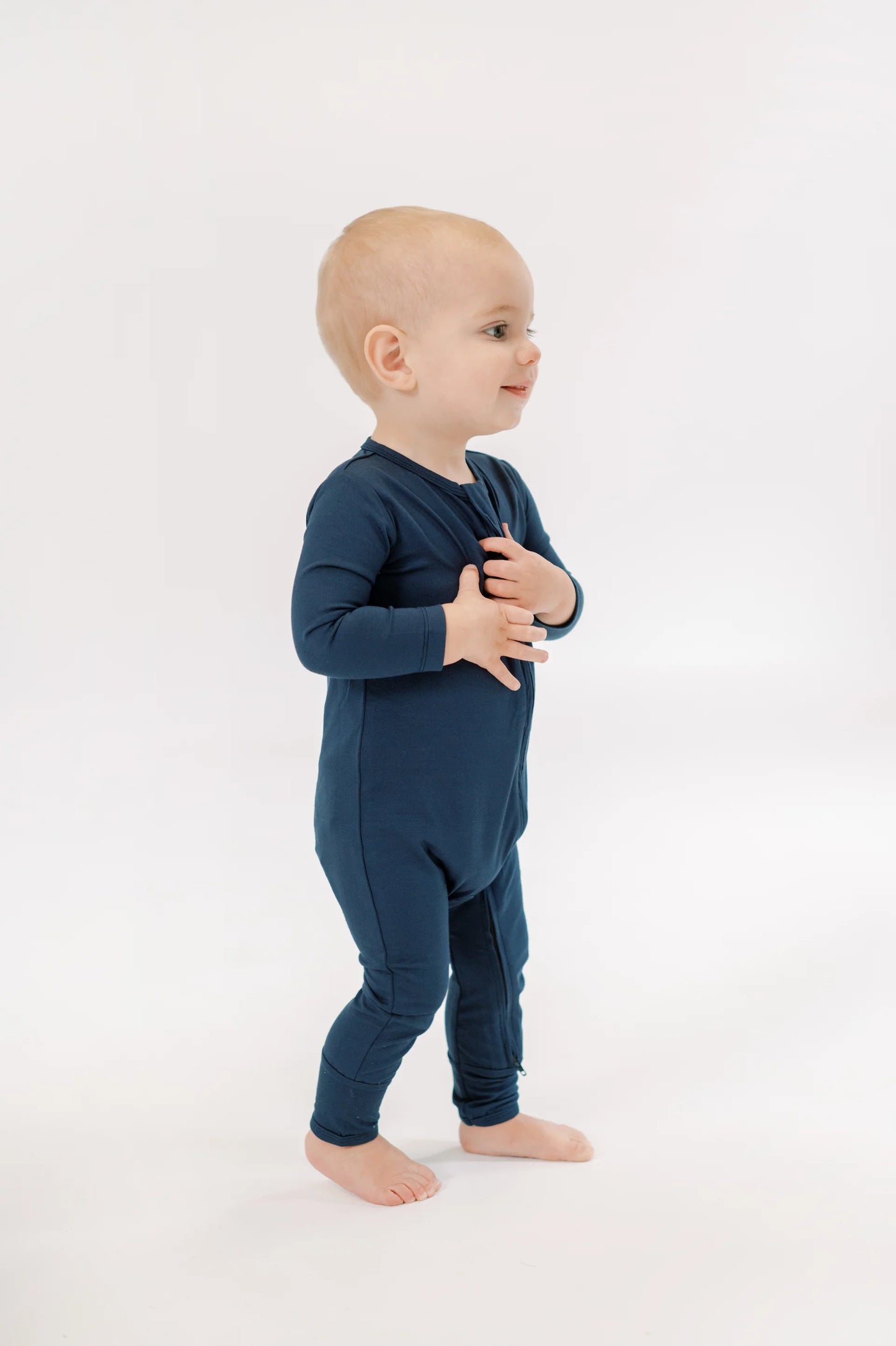 Little Lott Co. Bamboo Romper || Navy