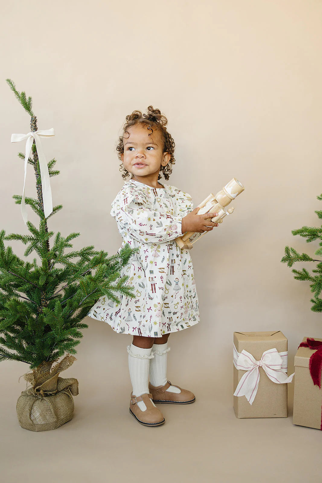 Mebie Baby Nutcracker Long Sleeve Ruffle Dress