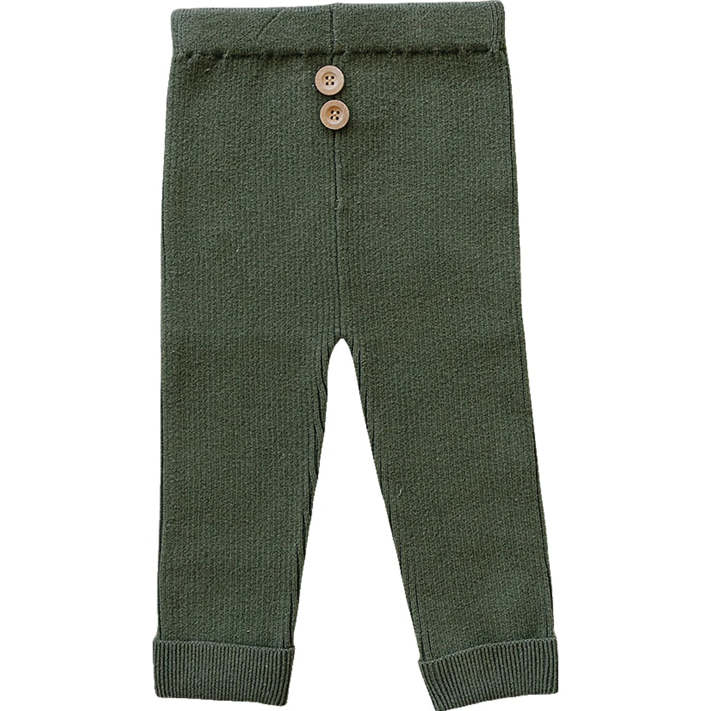 Mebie Baby Knit Leggings || Olive