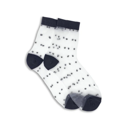 XS Unified Women's Sheer Dot Socks || Pewter