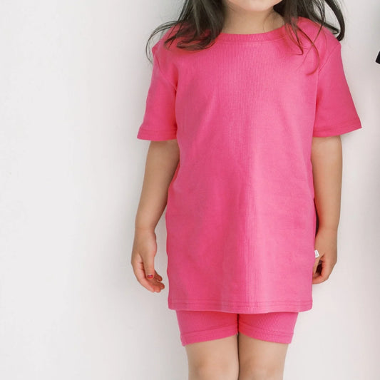 Little Lott Shorts and Tee Set || Pink