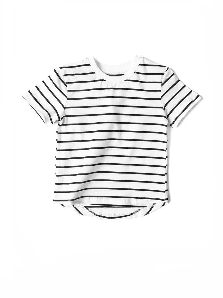 Little Bipsy Pinstripe Tee || White and Black