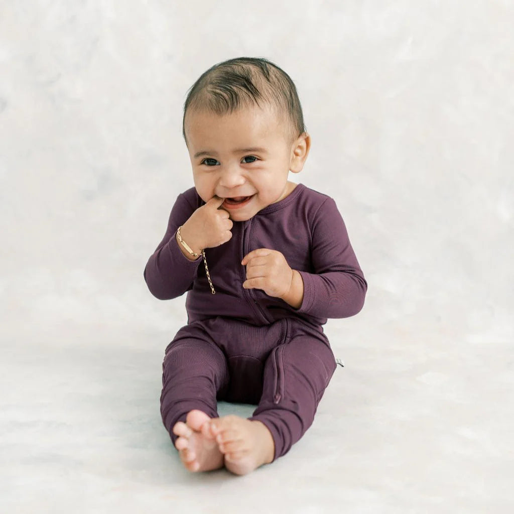 Little Lott Co. Bamboo Romper || Plum