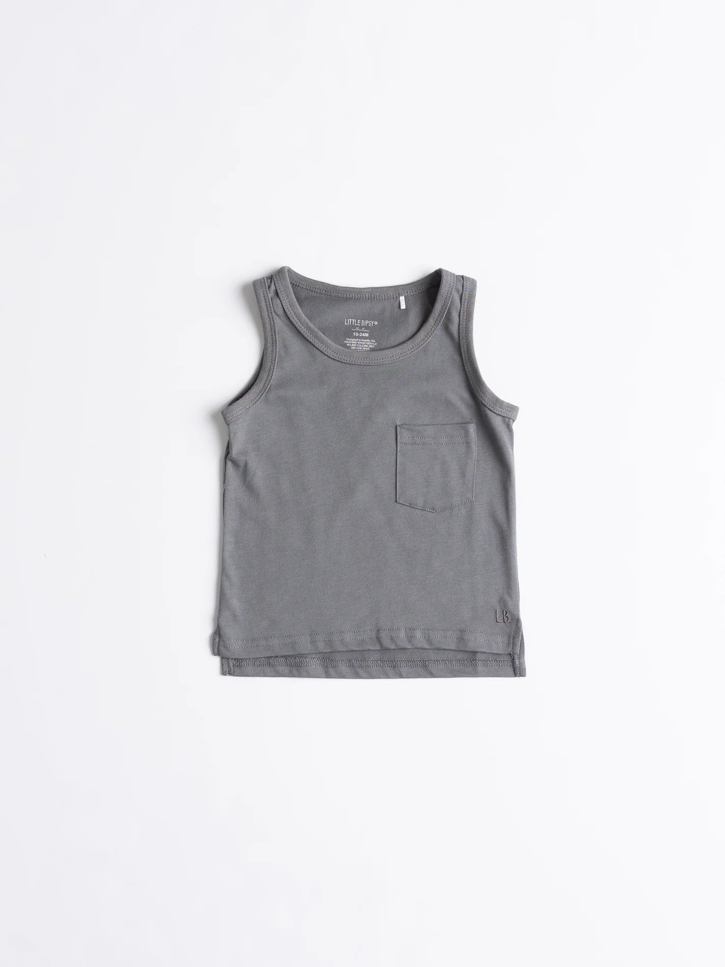 Little Bipsy Pocket Tank || Charcoal