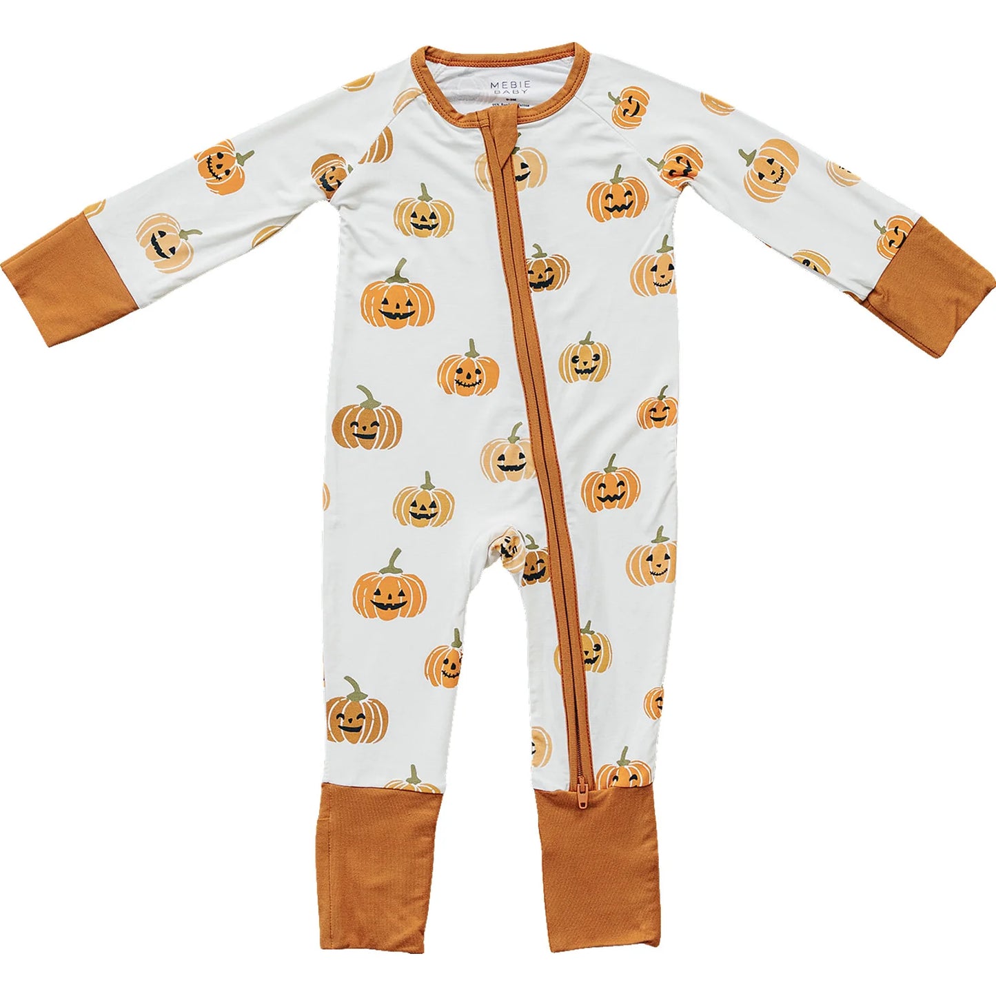 Mebie Baby Zipper Romper || Pumpkins