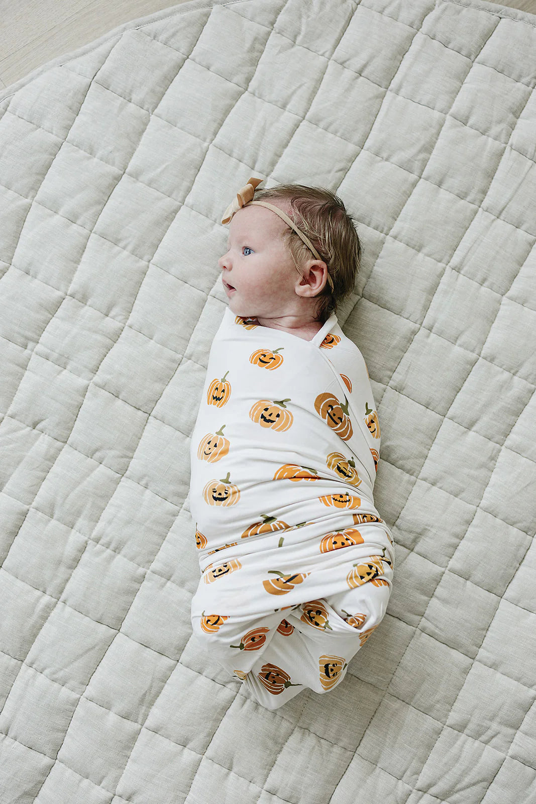 Mebie Baby Bamboo Stretch Swaddle || Pumpkin