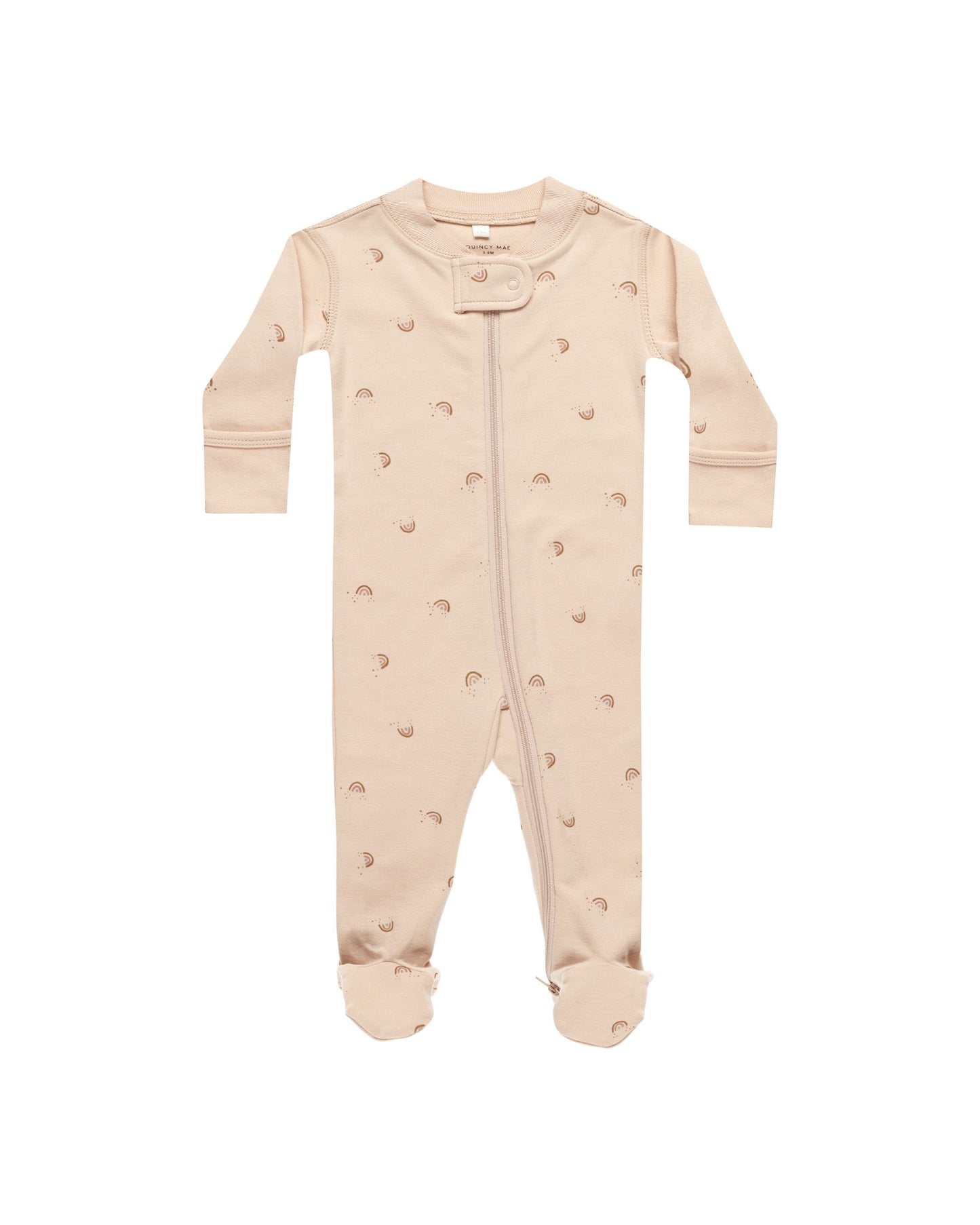 Quincy Mae Zip Long Sleeve Sleeper Footie || Rainbows