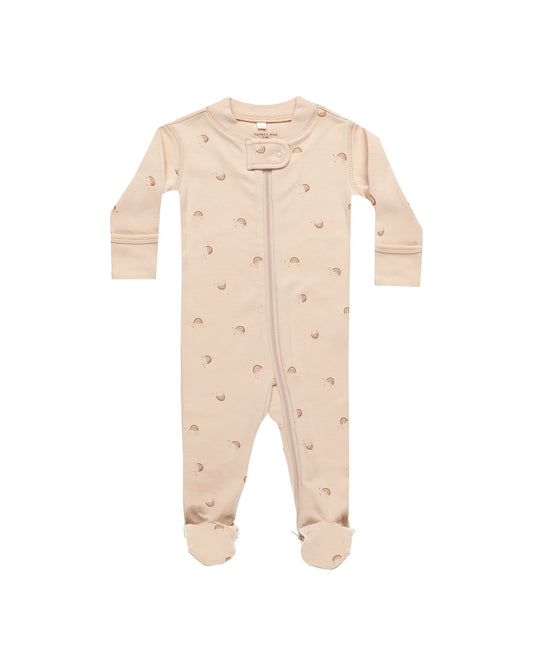 Quincy Mae Zip Long Sleeve Sleeper Footie || Rainbows