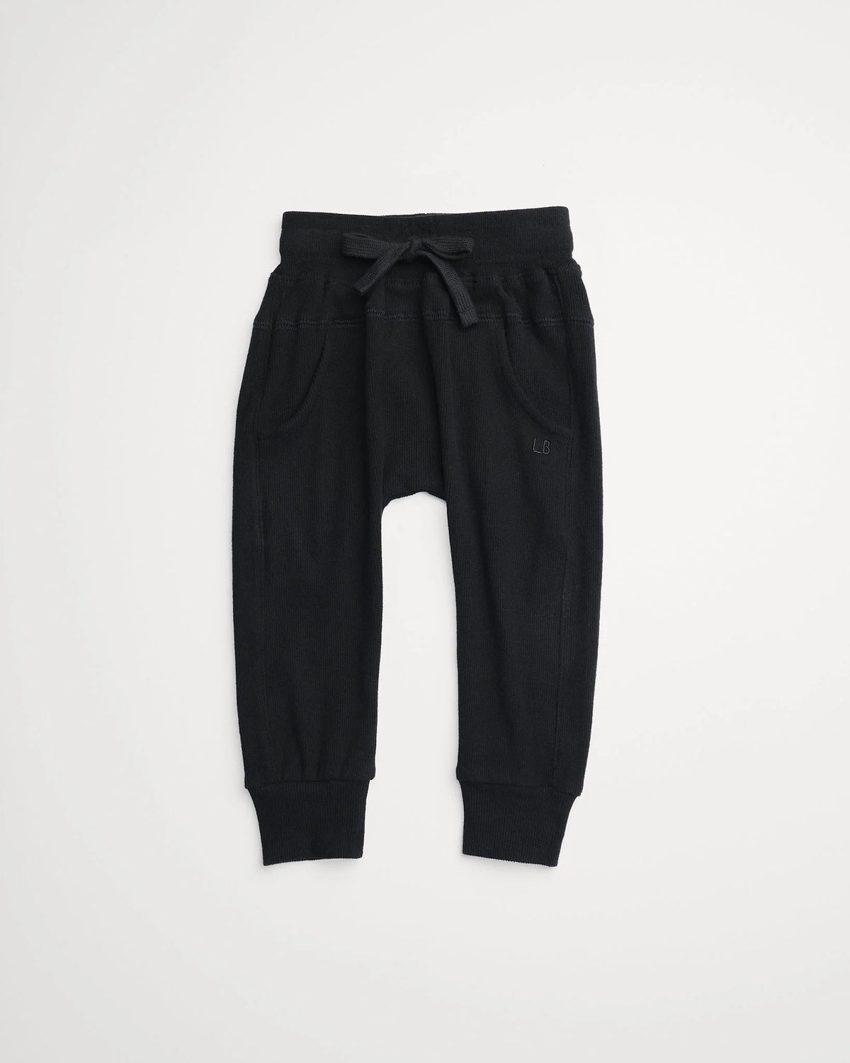 Little Bipsy Ribbed Jogger || Black