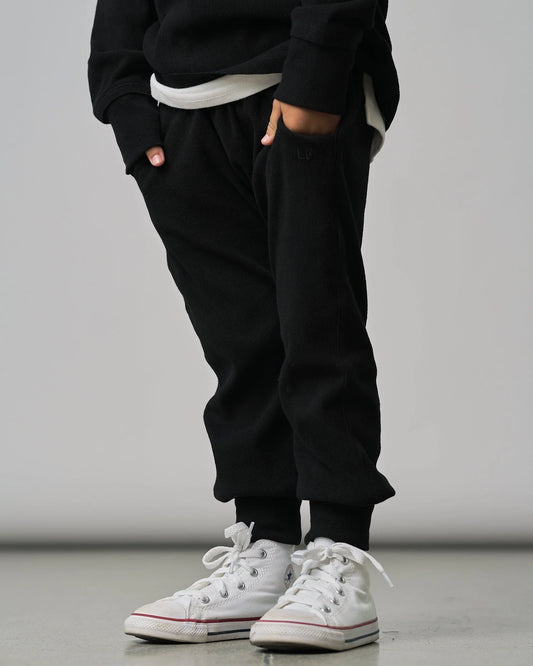 Little Bipsy Ribbed Jogger || Black