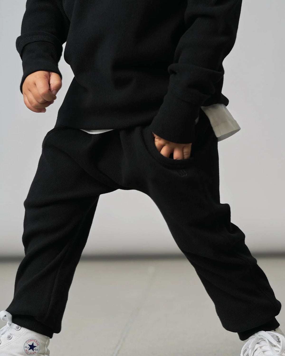 Little Bipsy Ribbed Jogger || Black