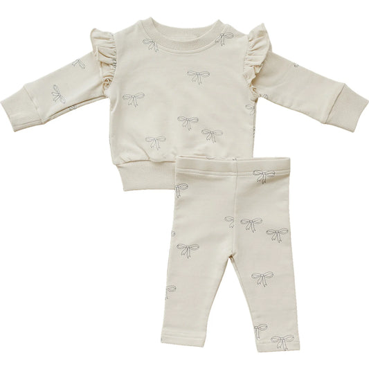 Mebie Baby Ribbon Ruffle French Terry Set