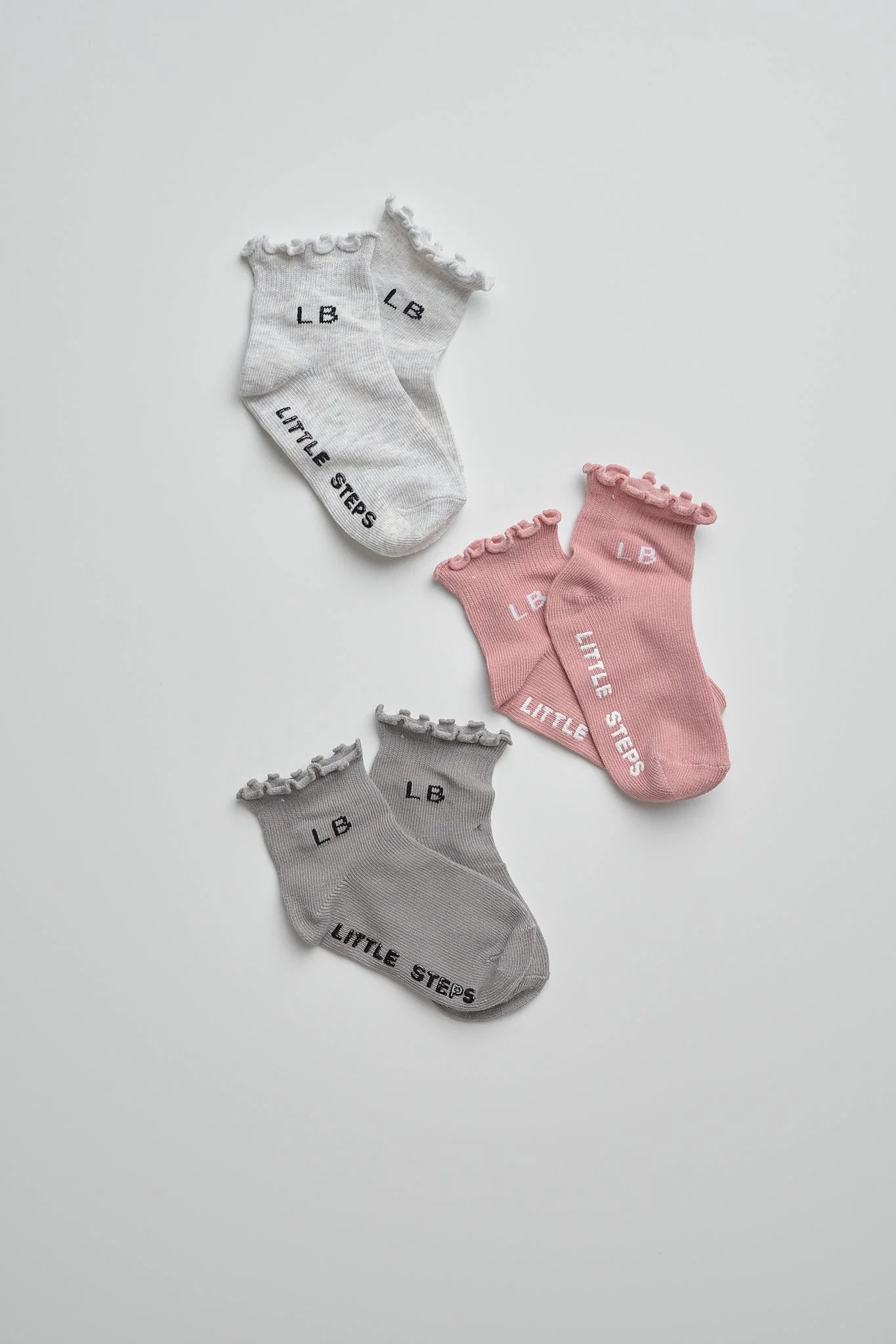 Little Bipsy Ruffle Socks 3 Pack || Dusty Rosewood