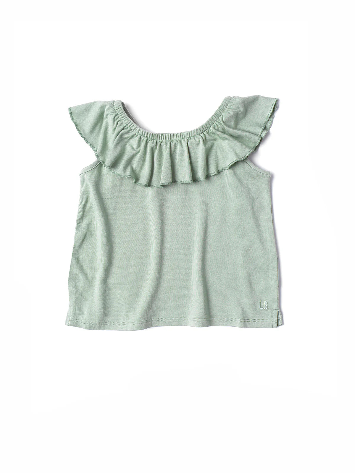 Little Bipsy Ruffle Bamboo Top || Desert Sage