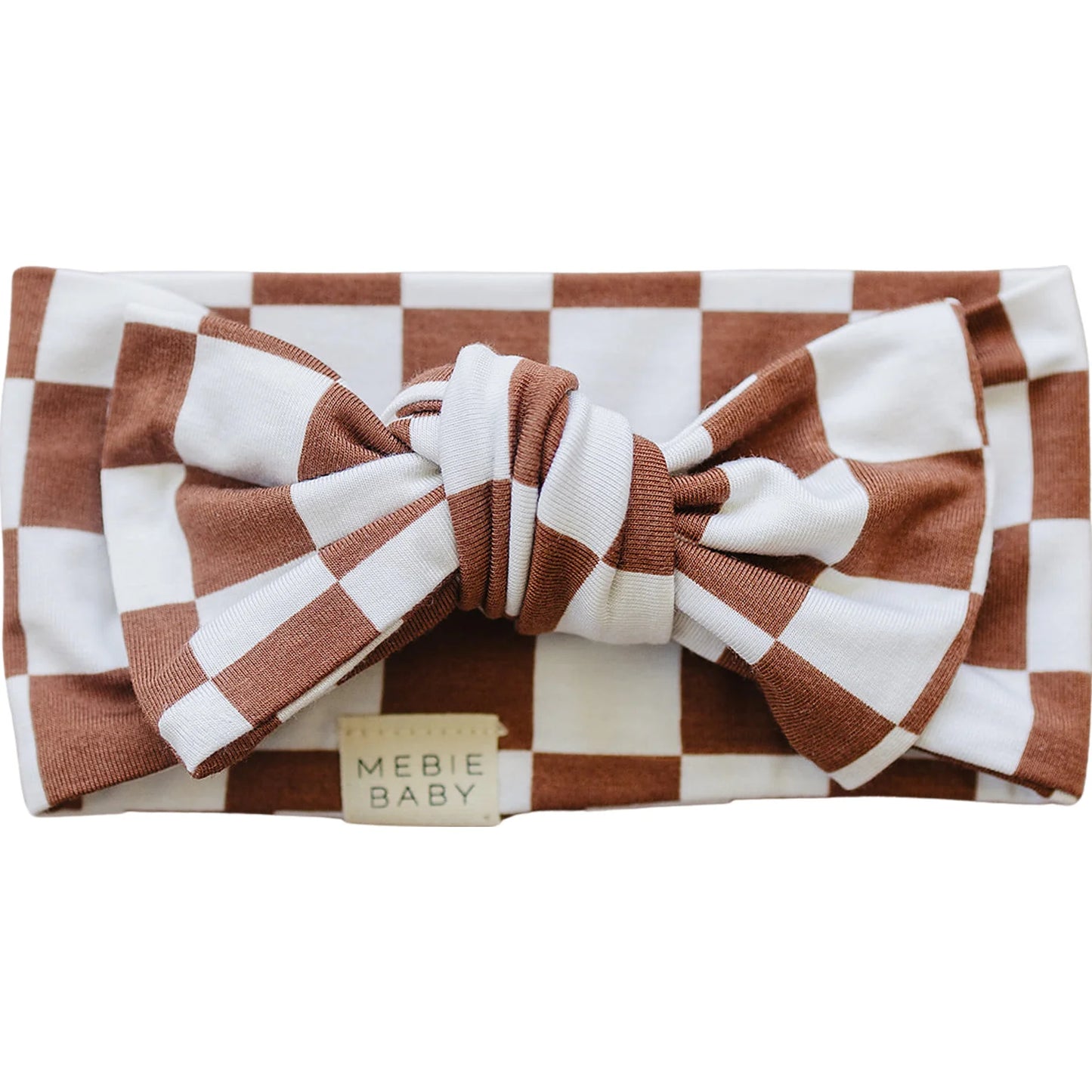 Mebie Baby Bamboo Head Wrap || Rust Checkered