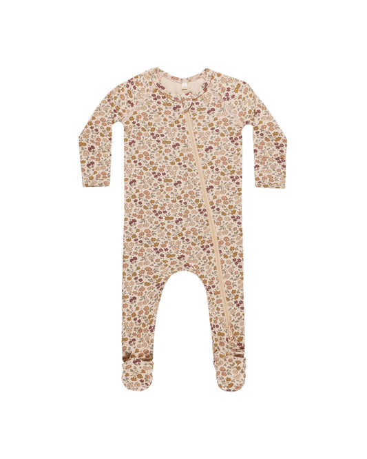 Quincy Mae Bamboo Zip Footie || Posy