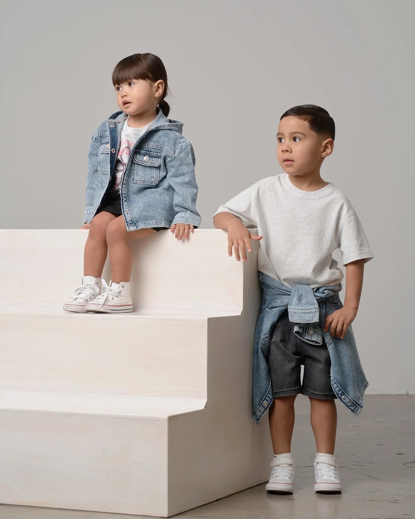 Little Bipsy Straight Denim Short || Black Wash