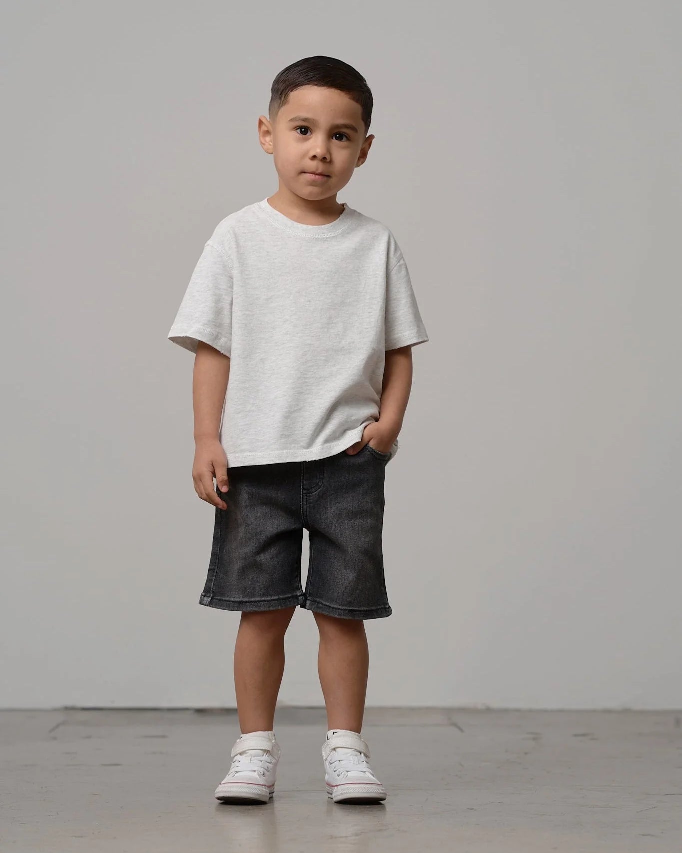 Little Bipsy Straight Denim Short || Black Wash