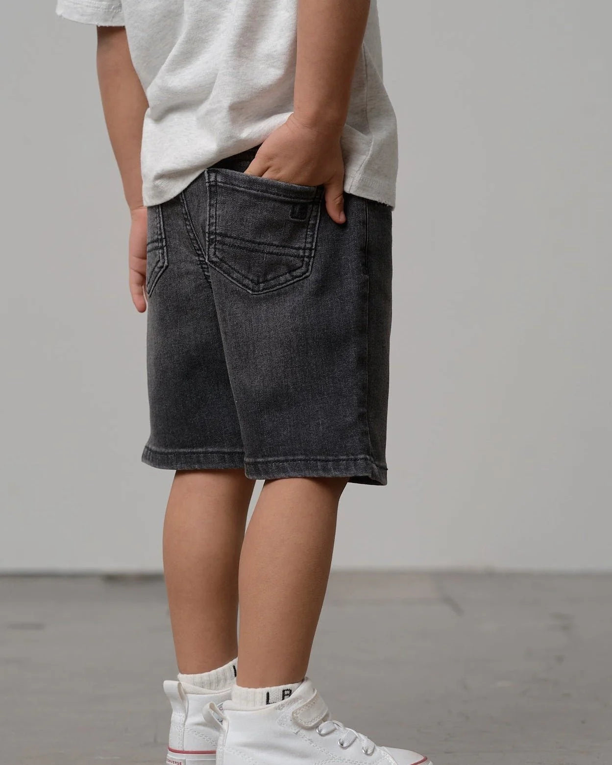 Little Bipsy Straight Denim Short || Black Wash