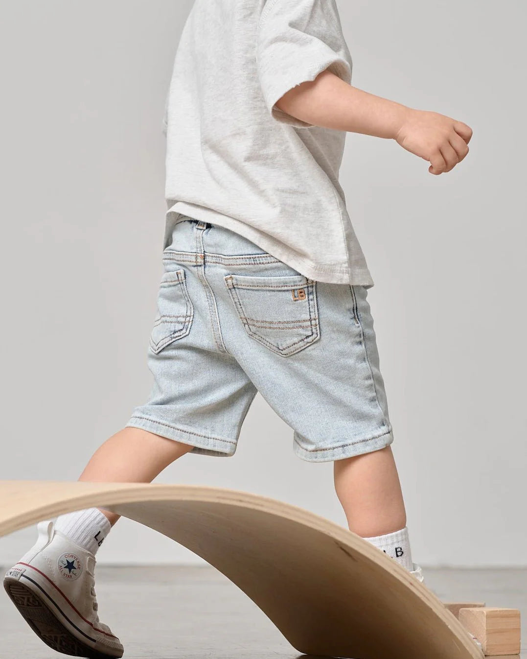 Little Bipsy Straight Denim Short || Light Wash