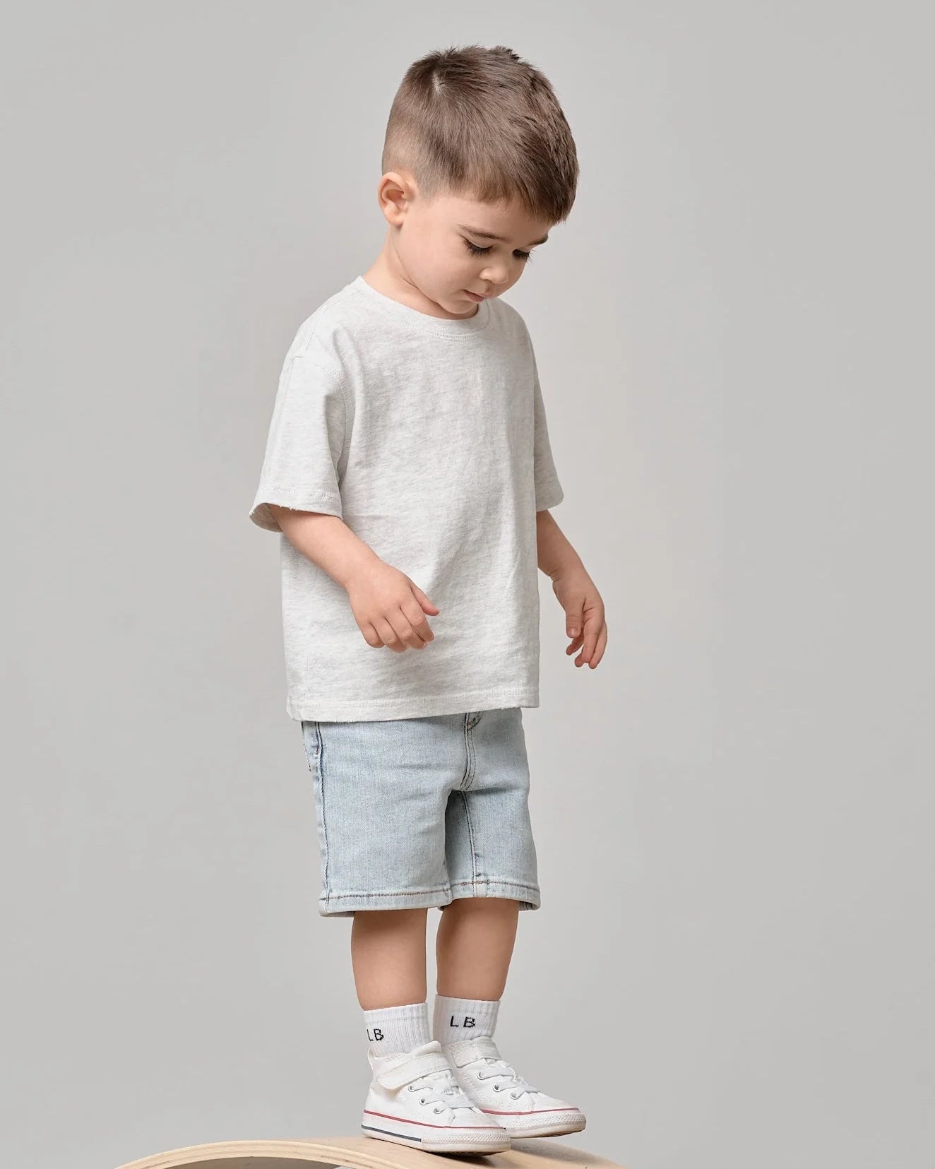Little Bipsy Straight Denim Short || Light Wash