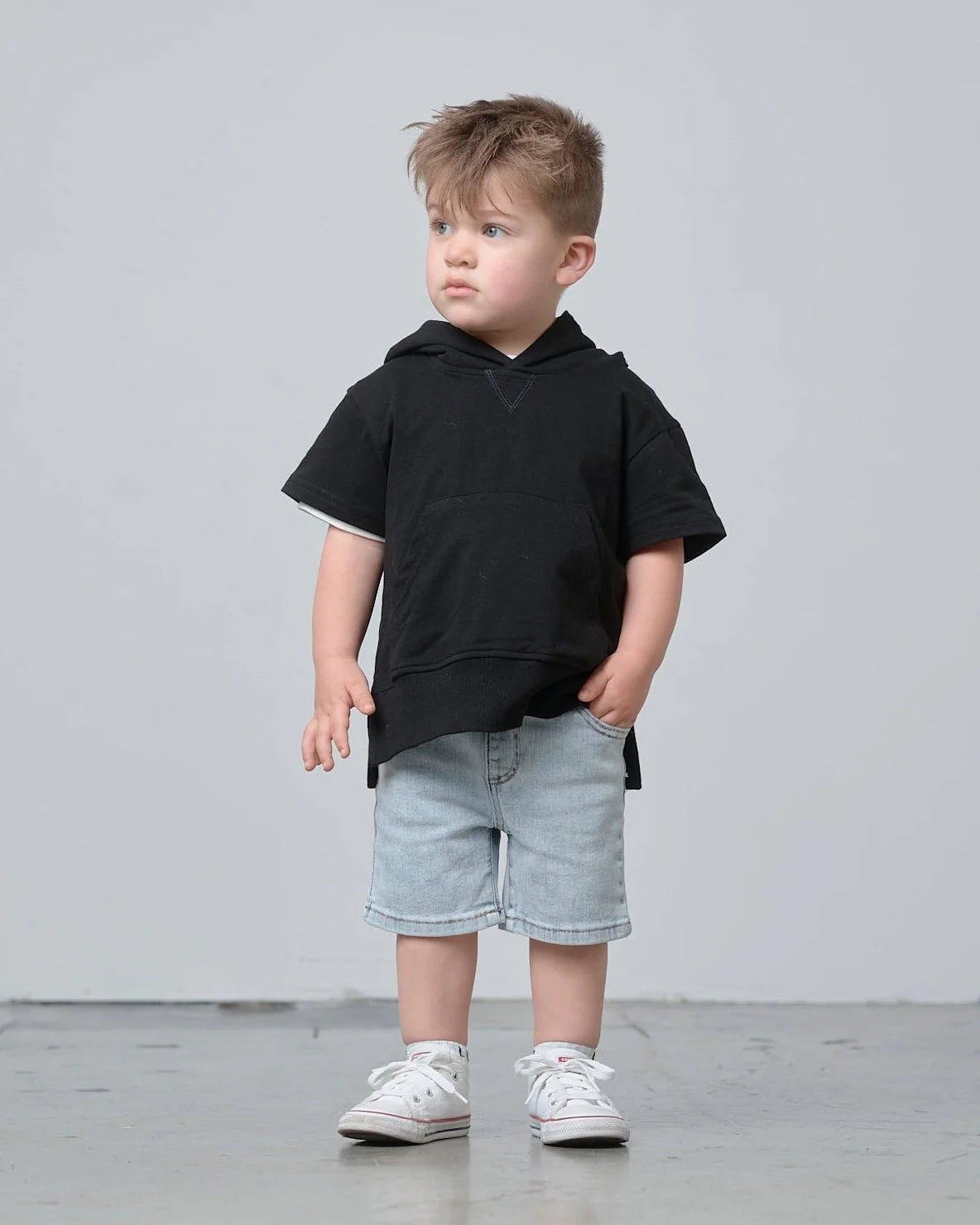 Little Bipsy Straight Denim Short || Light Wash